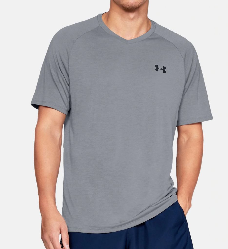 Under Armour Tech 2.0 V-Neck T-Shirt STEEL L  - Image 1