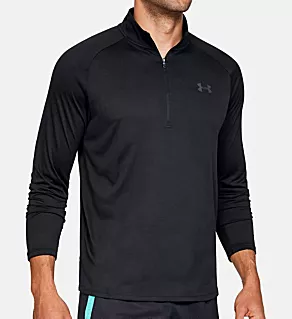 UA Tech 2.0 1/2 Zip Long Sleeve Shirt BLK 3XL