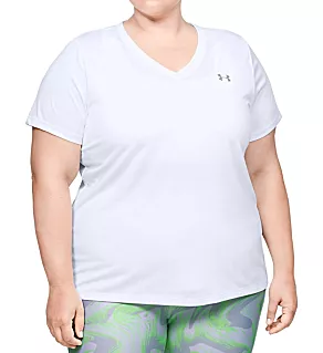 UA Plus Size Tech Solid Short Sleeve T-Shirt White 1X
