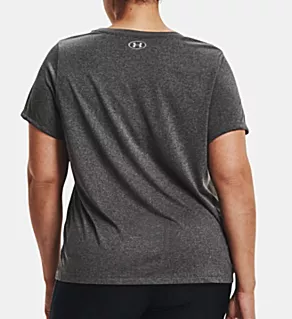UA Plus Size Tech Solid Short Sleeve T-Shirt Carbon Heather 1X
