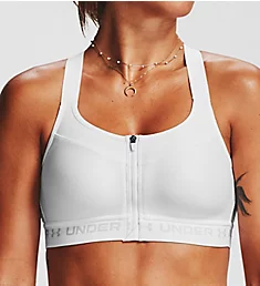 Armour High Crossback Zip Front Sports Bra White 32B