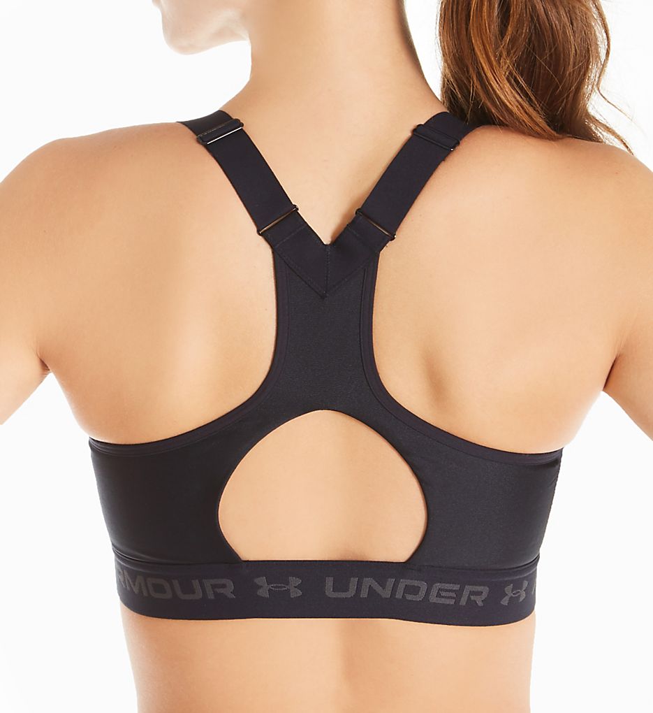 スポーツブラ Crossback High Zip bra ブラトップ Armour High Crossback Zip Front Sports Bra Black 34B