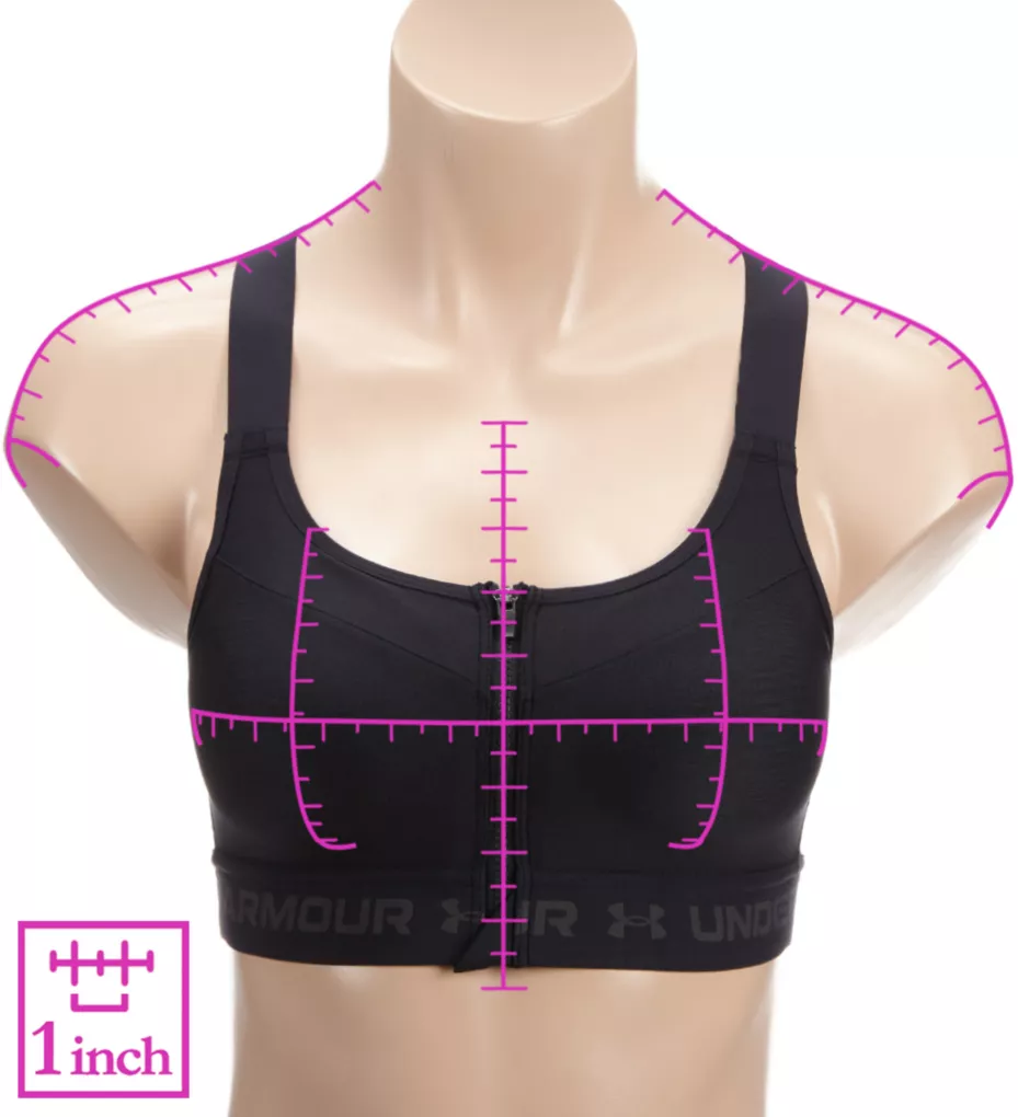 Under Armour Armour High Crossback Zip Front Sports Bra 1355110 - Image 3