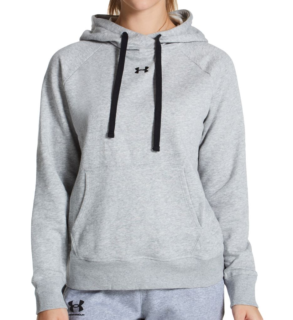 Under Armour Rival Fleece HB Long-Sleeve Hoodie for Ladies - Steel Medium  Heather/Black - XL