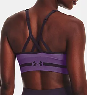 UA Seamless Low Impact Long Sports Bra Retro Purple L