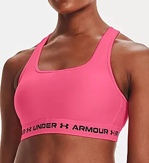 UA Armour Mid Crossback Sports Bra Cerise L