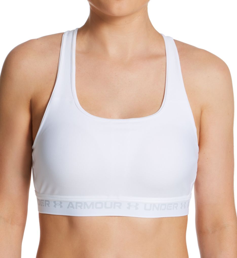 Under Armour CROSSBACK LOW - Medium support sports bra - white
