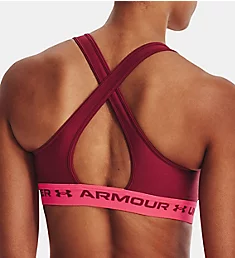 UA Armour Mid Crossback Sports Bra Black Rose/Pink S