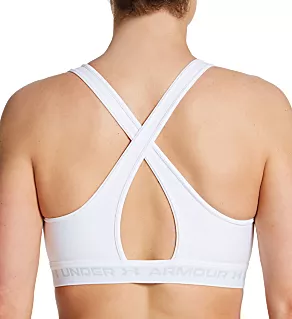 UA Armour Mid Crossback Sports Bra White L