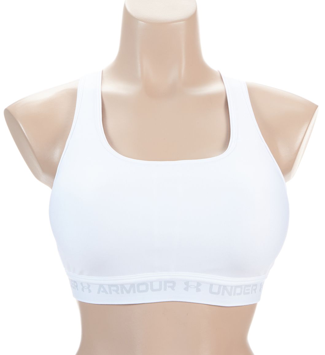 Under Armour UA Armour Mid Crossback Sports Bra White M  - Image 1