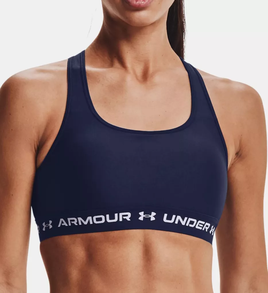 UA Armour Mid Crossback Sports Bra Black Rose/Pink S