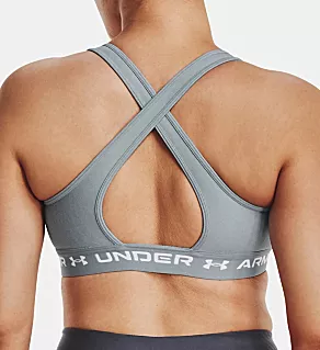UA Crossback Medium Impact Sports Bra Harbor Blue XL