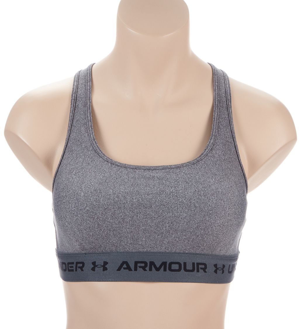 Under Armour UA Crossback Medium Impact Sports Bra Charcoal Light Heather L  - Image 1