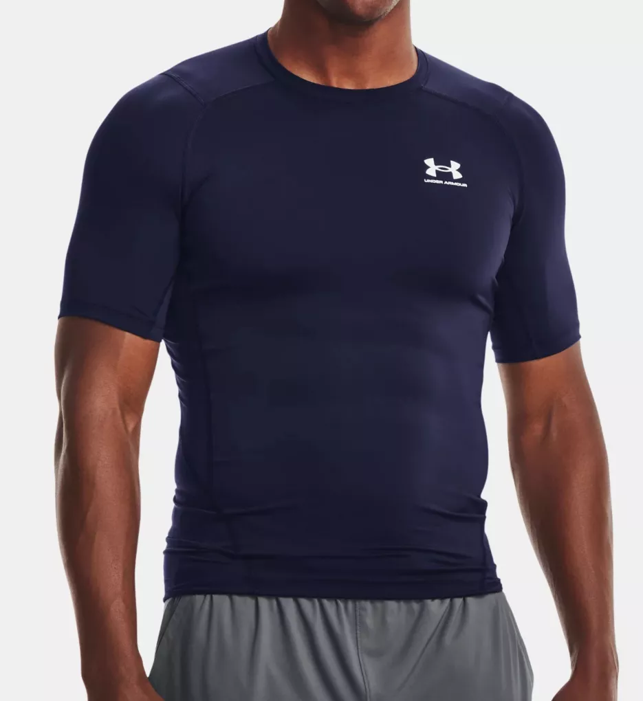 Under Armour Men's HeatGear Armour Short Sleeve Compression Shirt  1257468-100 White 