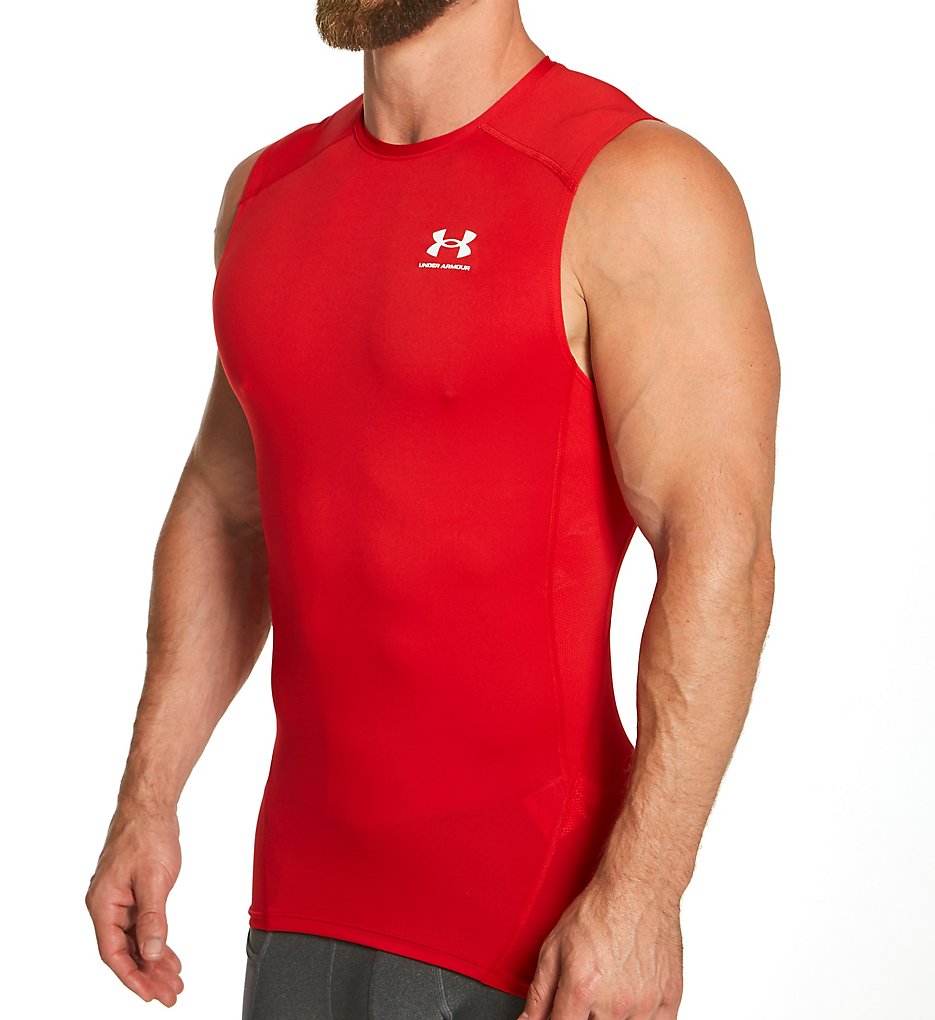 HeatGear Armour Sleeveless Compression Tank RED 2XL by Under Armour
