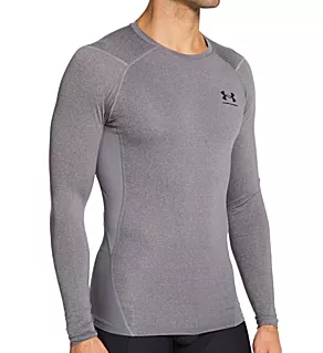 HeatGear Armour Long Sleeve Compression T-Shirt Carbon Heather/Black 3XL