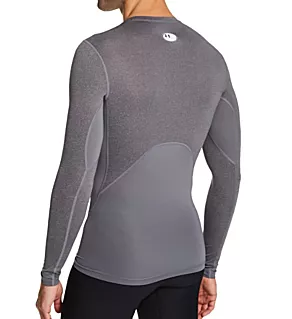 HeatGear Armour Long Sleeve Compression T-Shirt Carbon Heather/Black 3XL