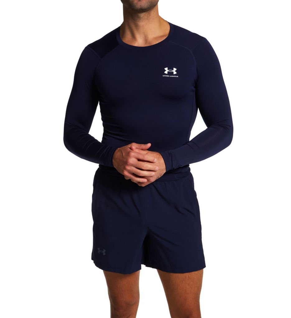 Under Armour HeatGear Armour Long Sleeve Compression T-Shirt Red M  - Image 4