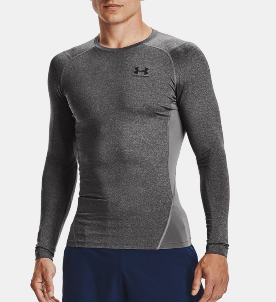 Tall Man HeatGear Long Sleeve Compression T-Shirt Carbon Heather/Black XLT  by Under Armour