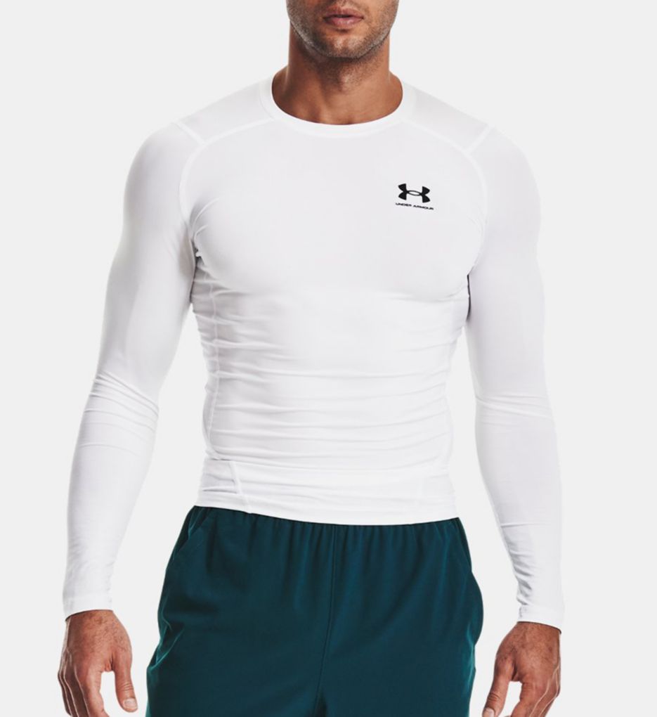 Under Armour HeatGear Long Sleeve Compression Shirt, Men's White