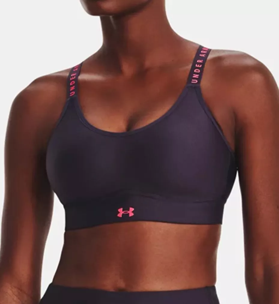 UA Infinity Mid Covered Medium Impact Sports Bra Tux Purple S