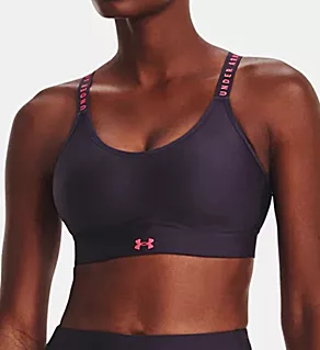 UA Infinity Mid Covered Medium Impact Sports Bra Tux Purple 2X