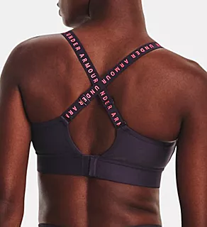 UA Infinity Mid Covered Medium Impact Sports Bra Tux Purple 2X