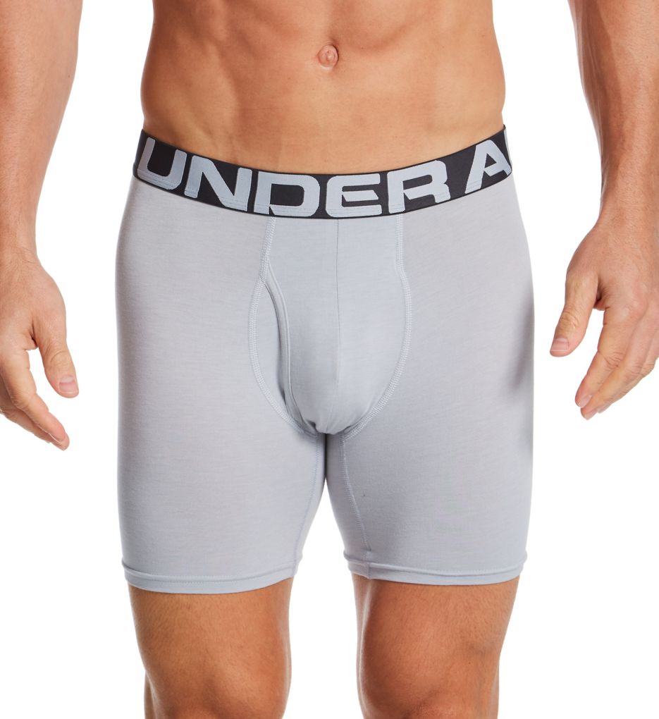 Under Armour Charged Cotton 6 Inch Boxerjock - 3 Pack Royal/Academy/Gray S  - Image 1