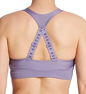 HeatGear Infinity Medium Impact Ribbed Sports Bra Club Purple/White M