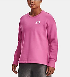 Rival Fleece Oversize Crew Neck Sweatshirt Pink Edge S