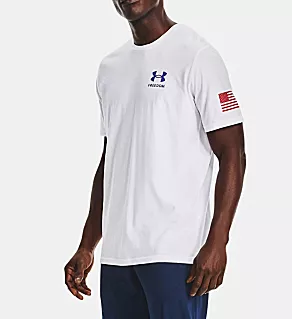 Freedom Crew Neck Flag T-Shirt WHT 5XL