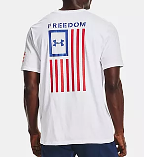 Freedom Crew Neck Flag T-Shirt WHT 5XL