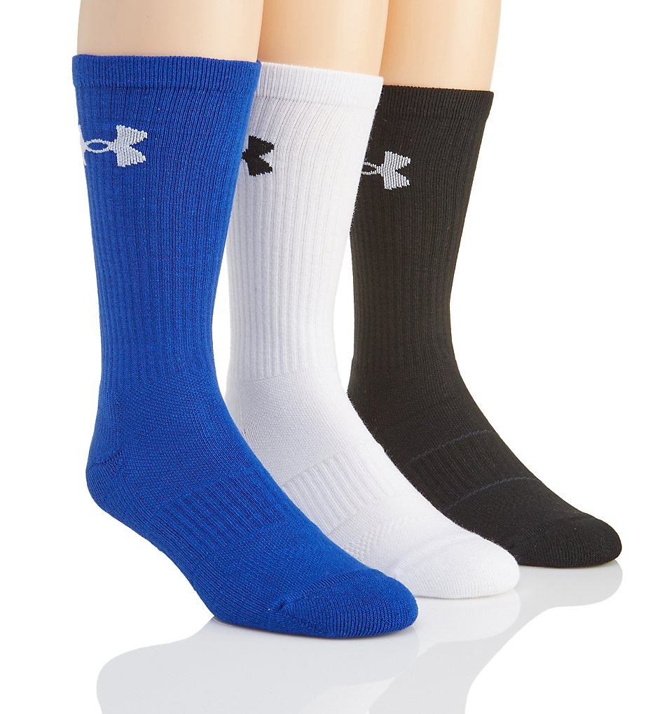 Under Armour U257 Elevated Performance Crew Socks - 3 Pack (Royal Assort)