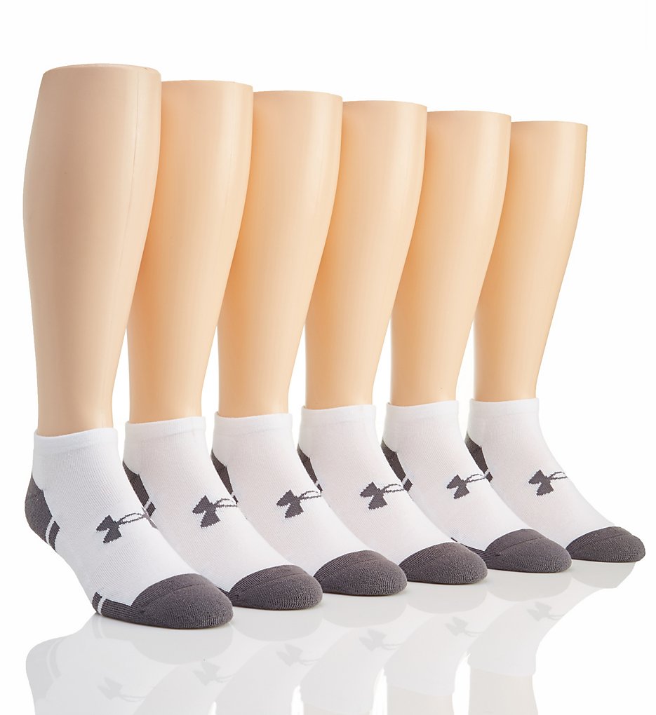 Under Armour U290 Resistor 3.0 No Show Socks - 6 Pack (White/Graphite)