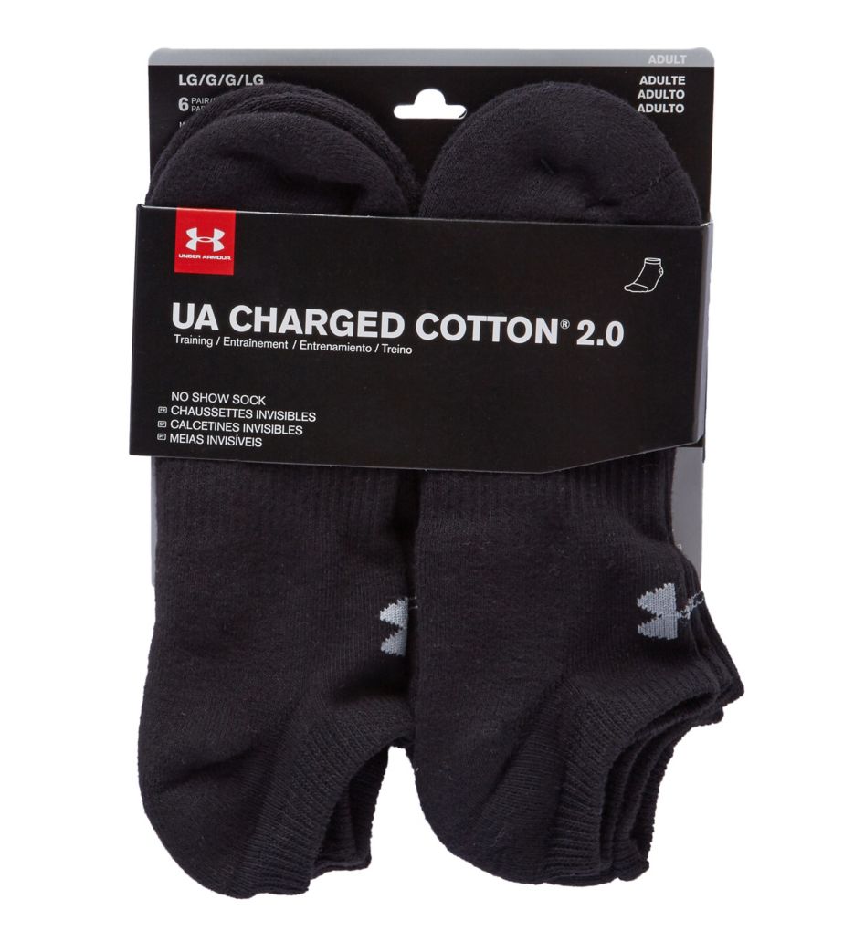 Charged Cotton 2.0 No Show Socks - 6 Pack-fs