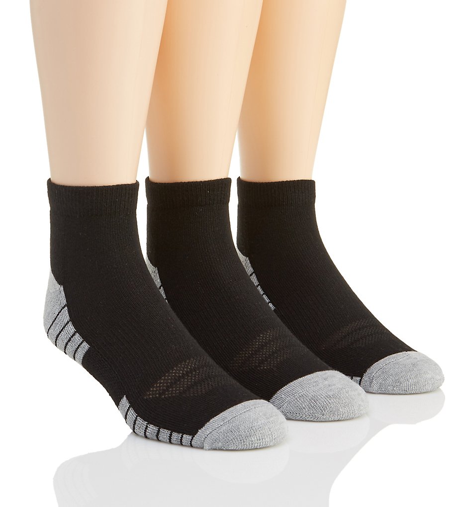 Under Armour U326 HeatGear Performance Tech Lo Cut Socks - 3 Pack (Black)