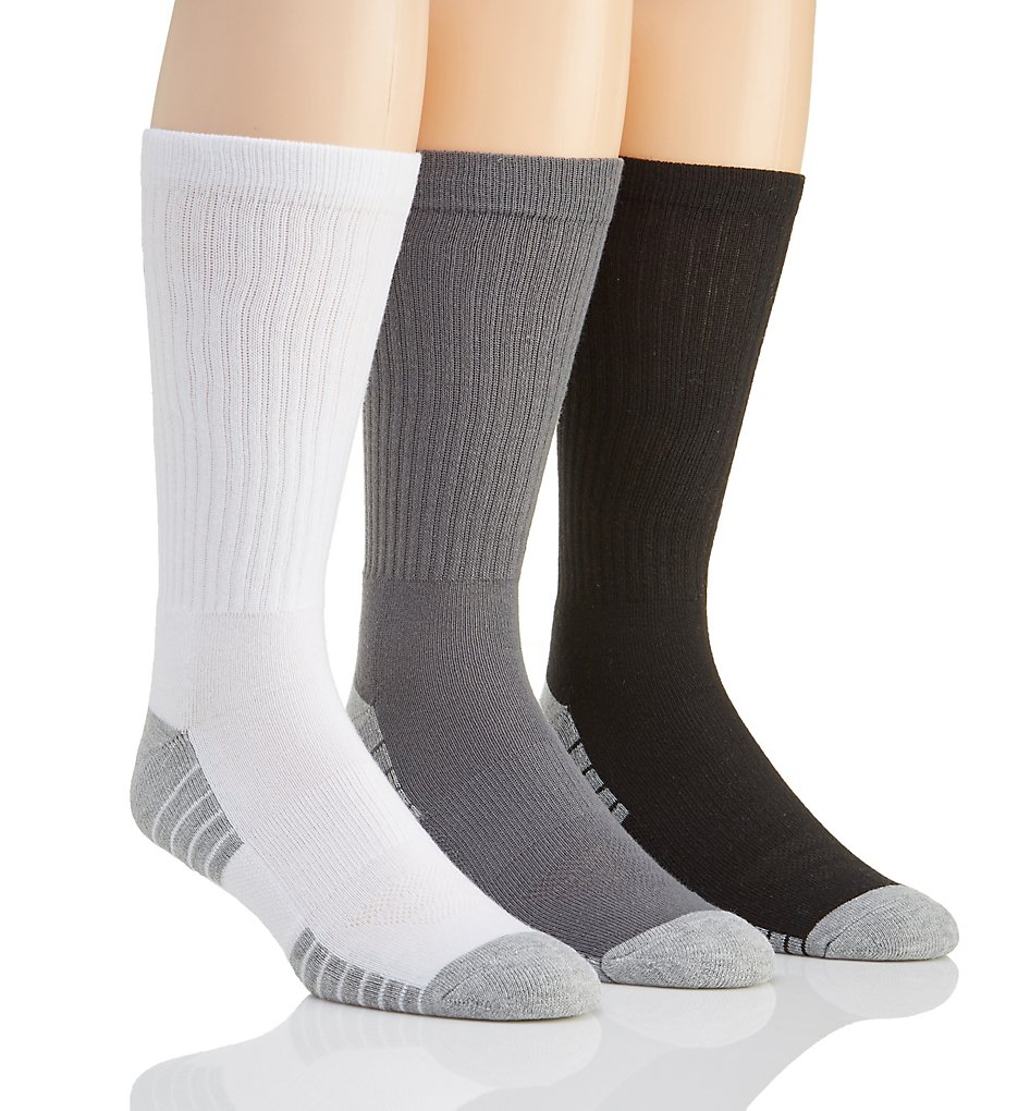 Under Armour U327 Heatgear Performance Tech Crew Socks - 3 Pack (Graphite Assort)