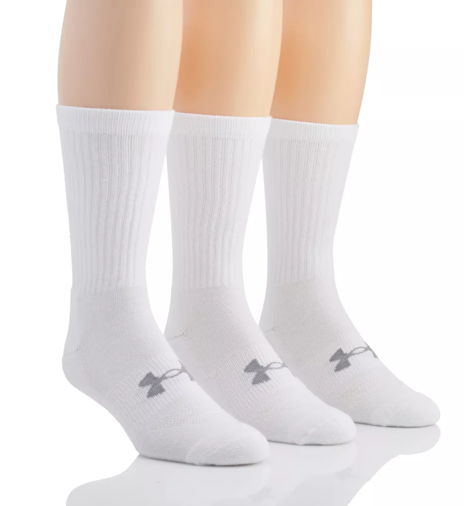 Uniform Athletic Crew Socks - 3 Pack White L