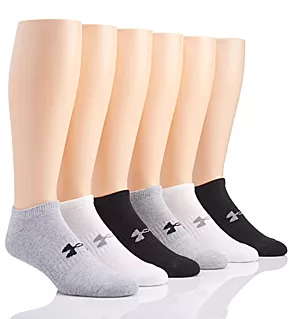 Training Cotton No Show Socks - 6 Pack True Gray Heather XL