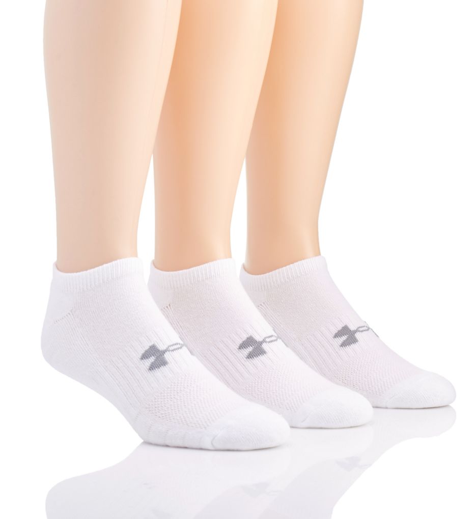 Training Cotton No Show Socks - 3 Pack WHT XL by Under Armour