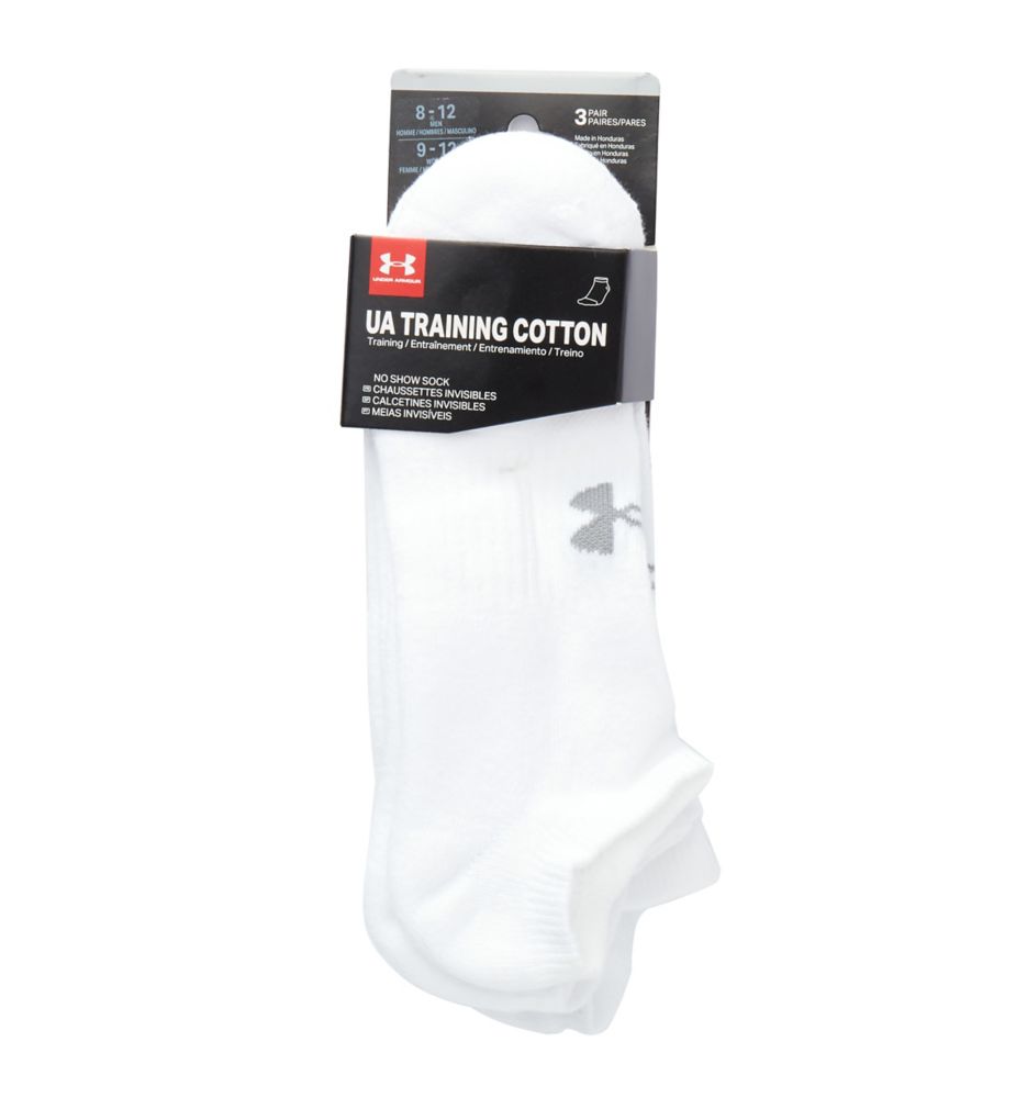 Training Cotton No Show Socks - 3 Pack WHT XL by Under Armour