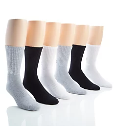 Training Cotton Crew Socks - 6 Pack True Gray Heather L