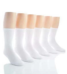 Training Cotton Crew Socks - 6 Pack White XL