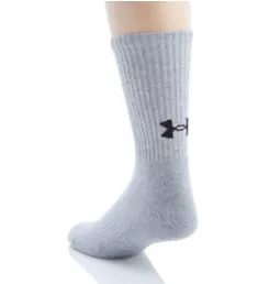 Training Cotton Crew Socks - 6 Pack True Gray Heather L