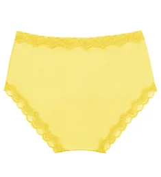 Dyed to Match Lace Trim Silk Brief Panty Lemon Zest XXS