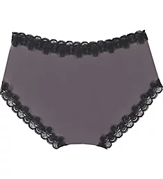 Dyed to Match Lace Trim Silk Brief Panty Shale/Tap Shoe Black XXS