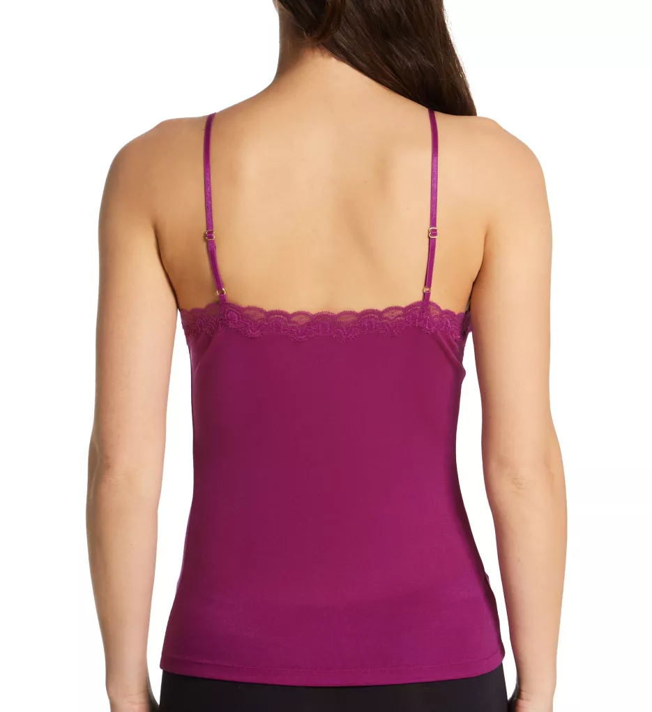 Lace Trimmed Silk Camisole Festival Fuschia M