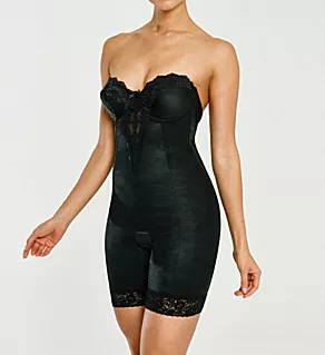 Strapless Low Back Long Leg Bodysuit Black 34B