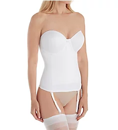 Ultra Lift Hourglass Bustier with Garters White 34B