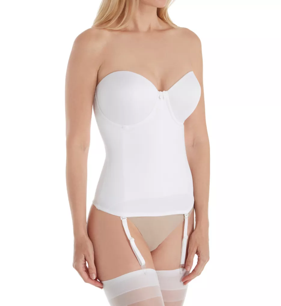 Ultra Lift Hourglass Bustier with Garters White 34B